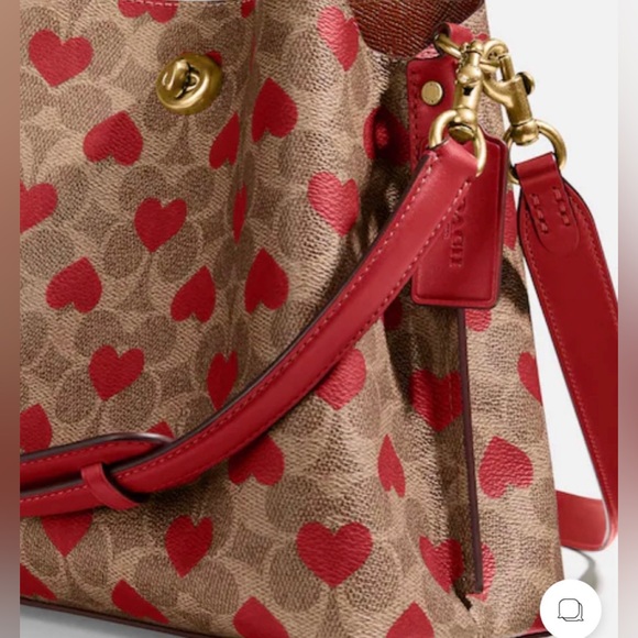 NWT Coach Willow Bucket Bag in Signature Canvas with Heart Print - Picture 9 of 12